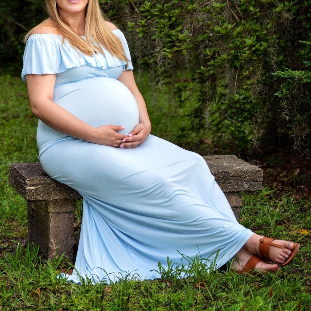 Baby blue maternity gown